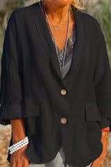 Light linen blazer for women with buttons – Clara