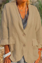 Light linen blazer for women with buttons – Clara