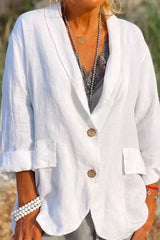 Light linen blazer for women with buttons – Clara
