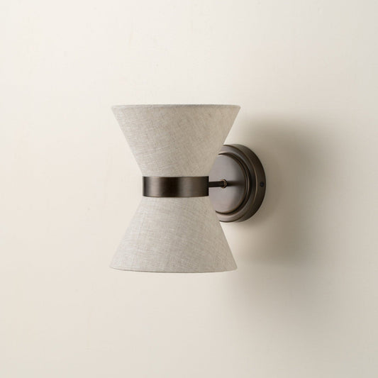 Wall Light – Bronze Finish, Natural Linen Shade & Classic Elegant Style