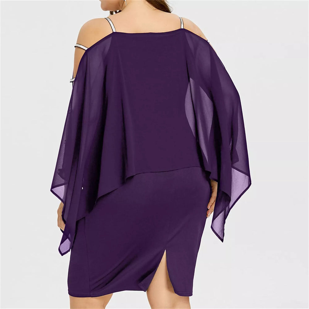 Plus-Size Off-the-Shoulder Lace Swing Dress for Fall - Elegant & Stylish Women's Fashion