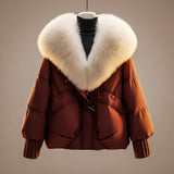 Women's wrap puffer jacket, view 1