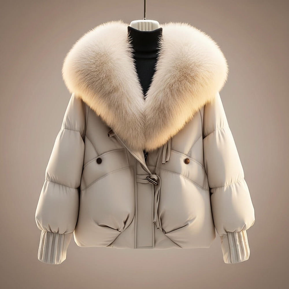 Women's wrap puffer jacket, view 5