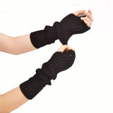 FlexiWarm Long Fingerless Knitted Gloves for Ultimate Comfort & Warmth