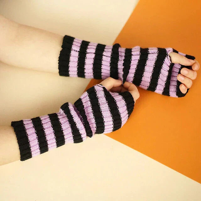 FlexiWarm Long Fingerless Knitted Gloves for Ultimate Comfort & Warmth