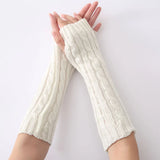 FlexiWarm Long Fingerless Knitted Gloves for Ultimate Comfort & Warmth