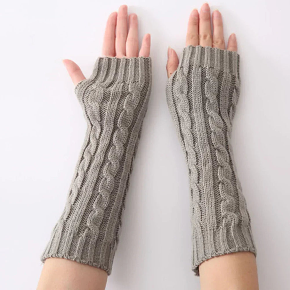 FlexiWarm Long Fingerless Knitted Gloves for Ultimate Comfort & Warmth