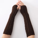 FlexiWarm Long Fingerless Knitted Gloves for Ultimate Comfort & Warmth