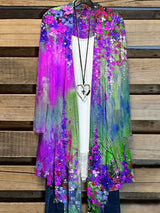 Long Ladies Cardigan with Floral Print – Liva