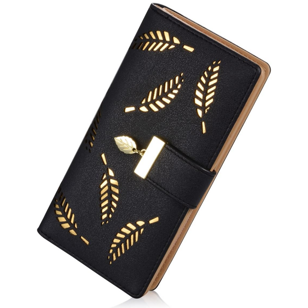 Leanne Long Leaf Leather Wallet - Stylish & Durable Women's Wallet with Multiple Card Slots