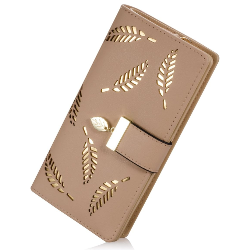 Leanne Long Leaf Leather Wallet - Stylish & Durable Women's Wallet with Multiple Card Slots