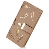 Leanne Long Leaf Leather Wallet - Stylish & Durable Women's Wallet with Multiple Card Slots