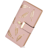 Leanne Long Leaf Leather Wallet - Stylish & Durable Women's Wallet with Multiple Card Slots