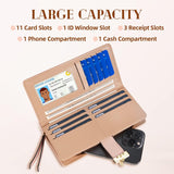Leanne Long Leaf Leather Wallet - Stylish & Durable Women's Wallet with Multiple Card Slots