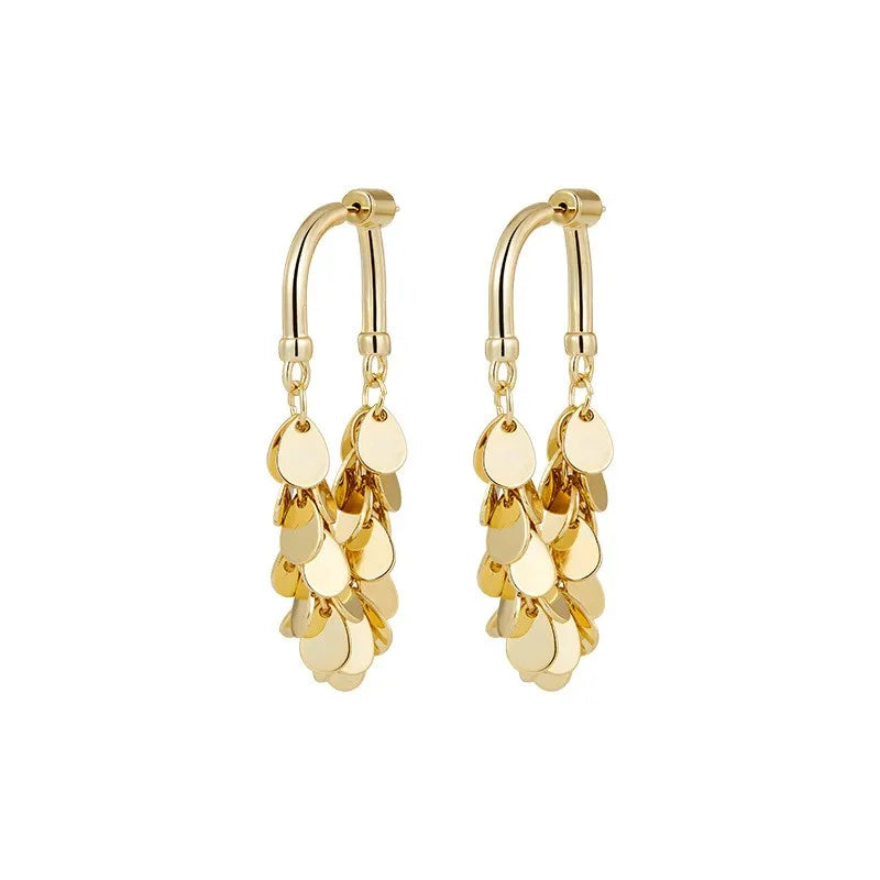 Elegant Long Sequin Tassel Earrings - Dazzling Statement Jewelry for Parties & Special Occasions