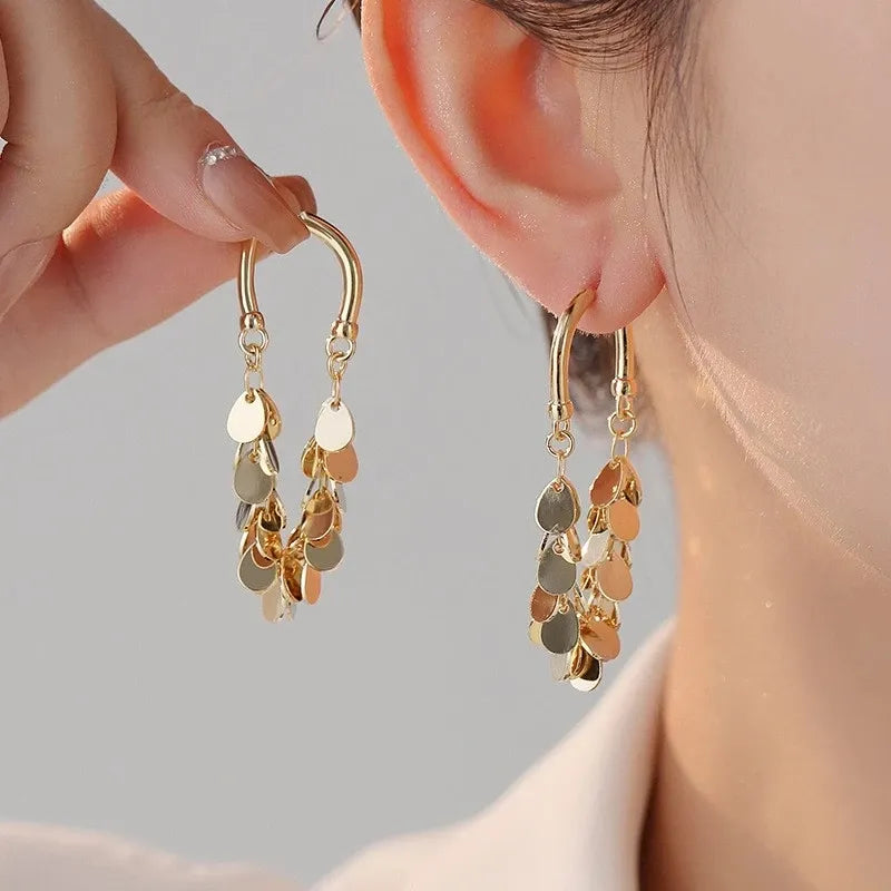 Elegant Long Sequin Tassel Earrings - Dazzling Statement Jewelry for Parties & Special Occasions