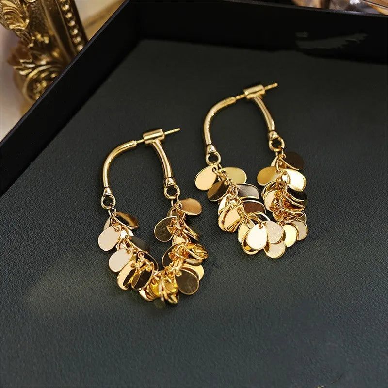Elegant Long Sequin Tassel Earrings - Dazzling Statement Jewelry for Parties & Special Occasions