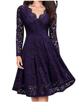 Elegant Long Sleeve Lace Dress with Slash Neck - Perfect for Special Occasions