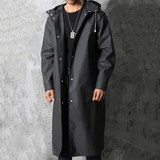 Long Waterproof Men's Rain Jacket with Hood - Titan
