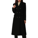Long Wool Women's Coat with Double Collar - Elise