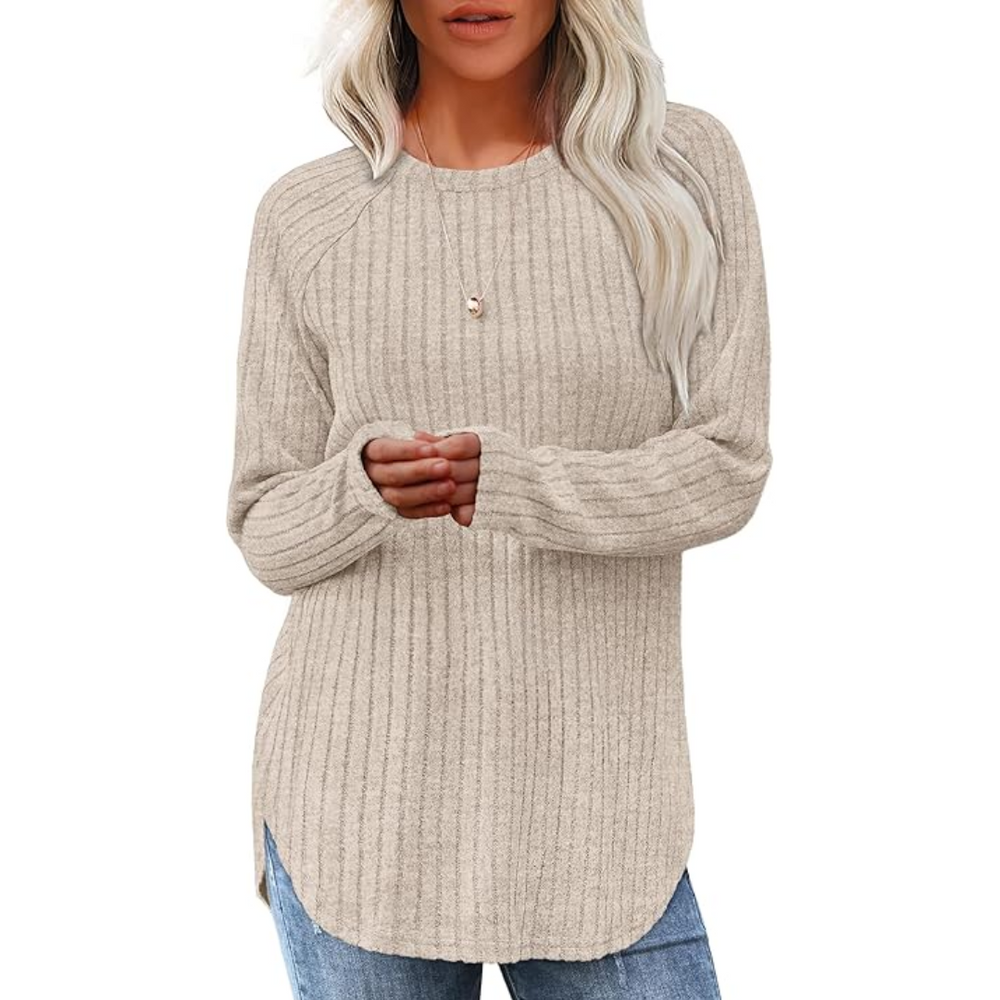 Barbara Loose Fit Crew Neck Sweater Tunic for Women - Cozy, Stylish, and Versatile Knitwear