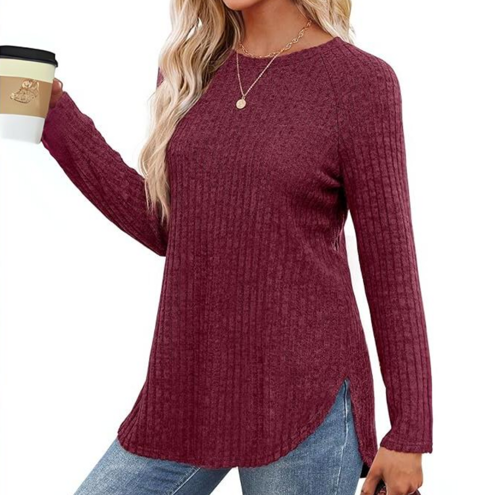 Barbara Loose Fit Crew Neck Sweater Tunic for Women - Cozy, Stylish, and Versatile Knitwear