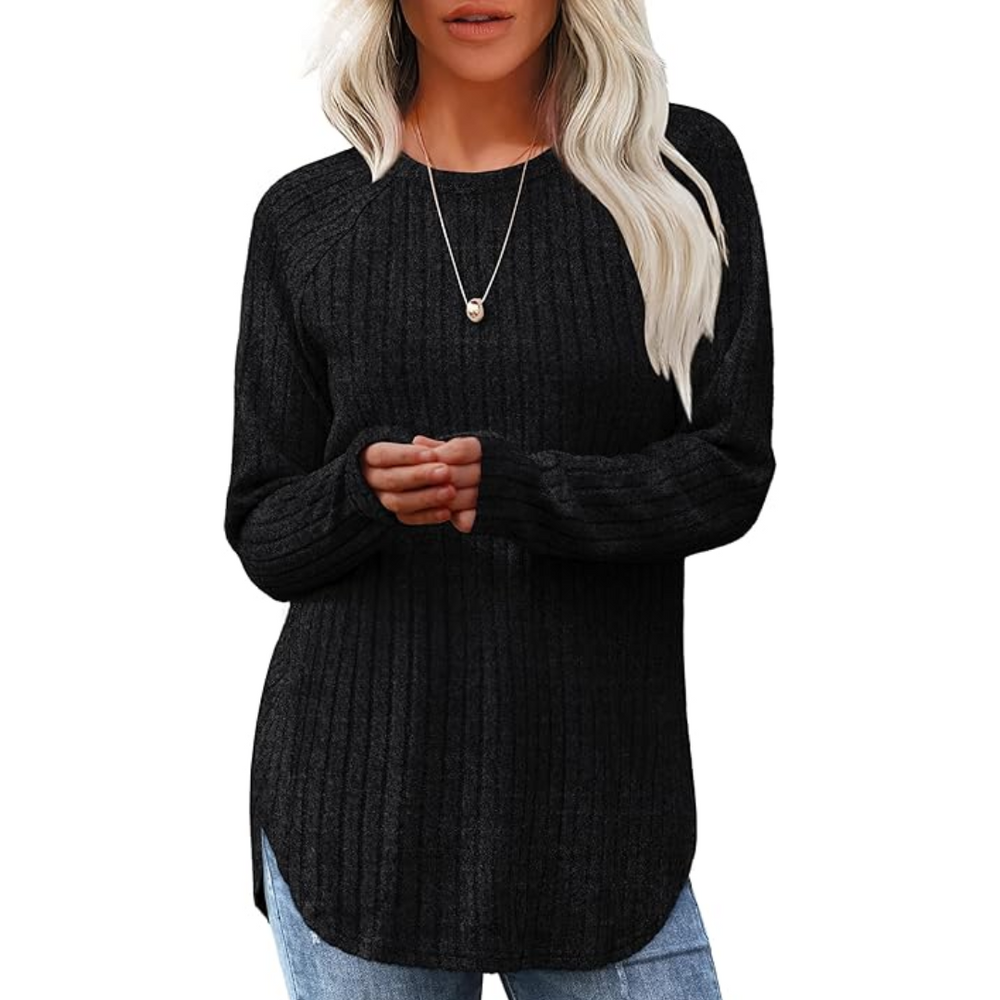 Barbara Loose Fit Crew Neck Sweater Tunic for Women - Cozy, Stylish, and Versatile Knitwear