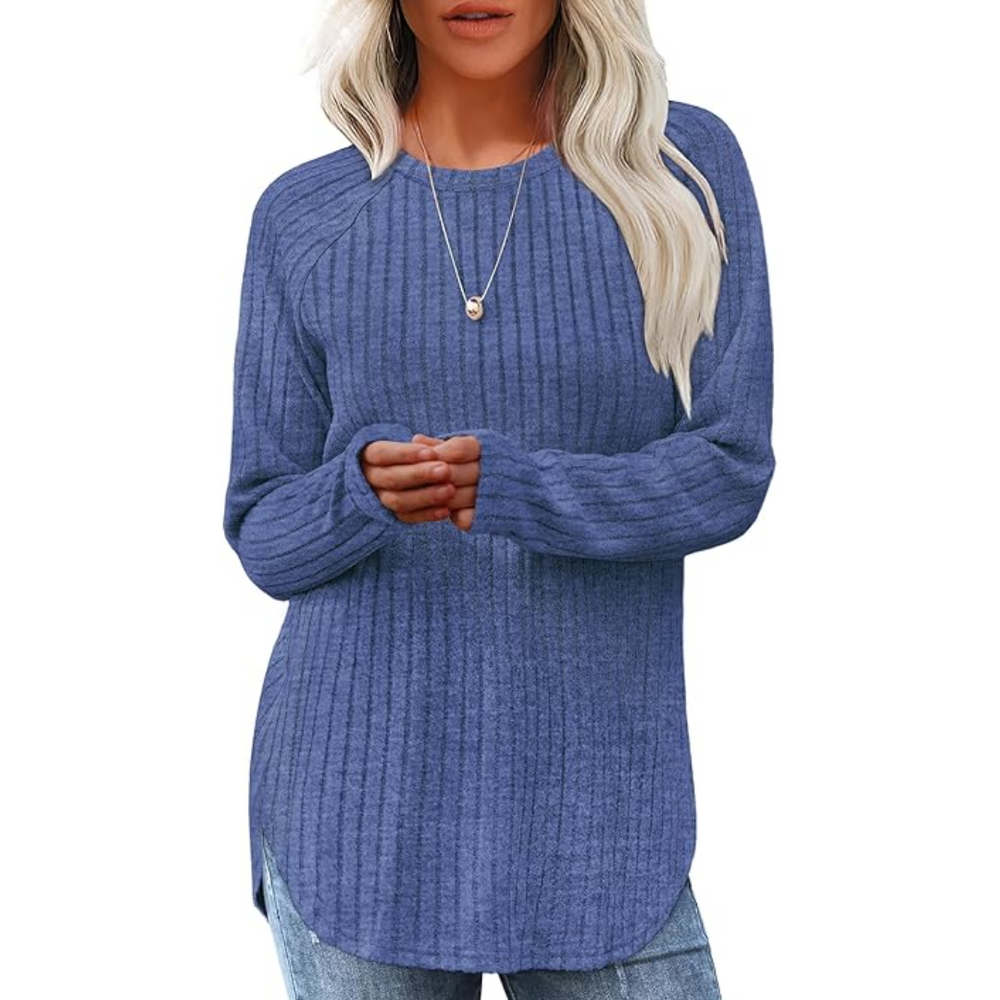 Barbara Loose Fit Crew Neck Sweater Tunic for Women - Cozy, Stylish, and Versatile Knitwear
