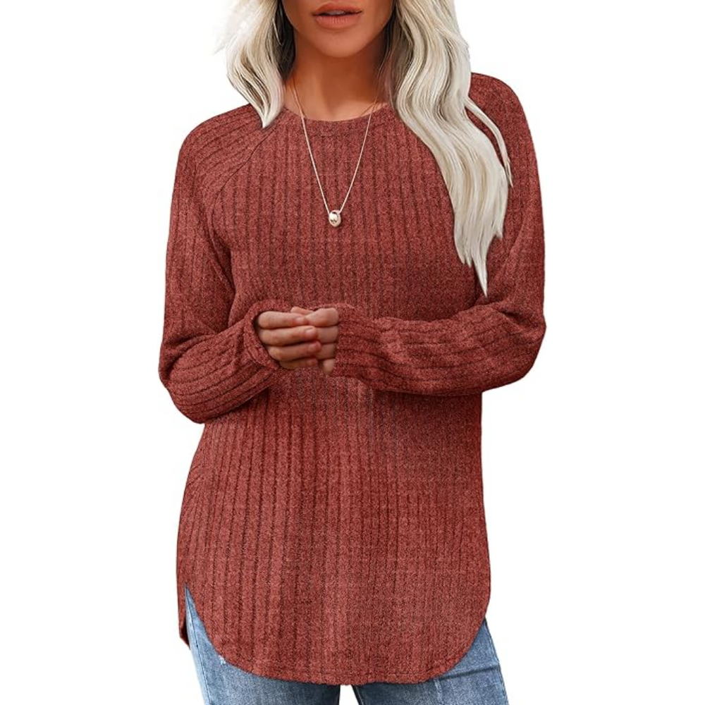 Barbara Loose Fit Crew Neck Sweater Tunic for Women - Cozy, Stylish, and Versatile Knitwear
