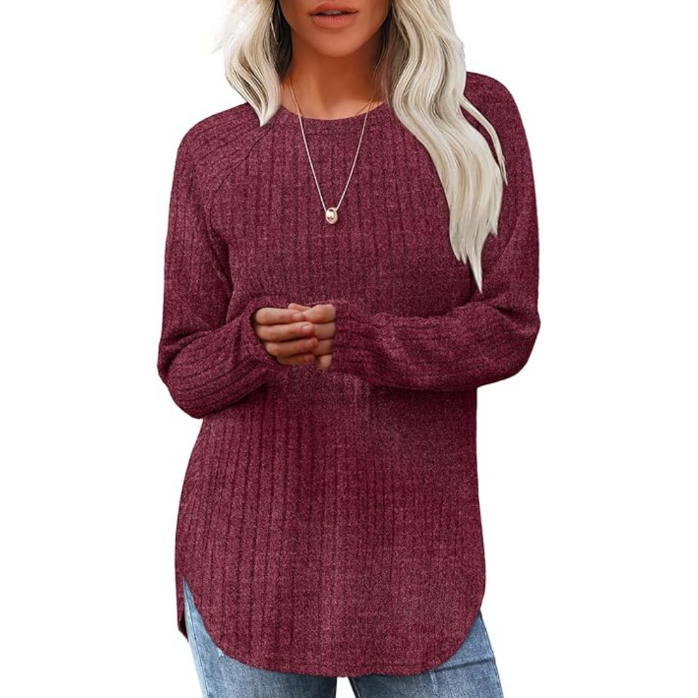 Barbara Loose Fit Crew Neck Sweater Tunic for Women - Cozy, Stylish, and Versatile Knitwear