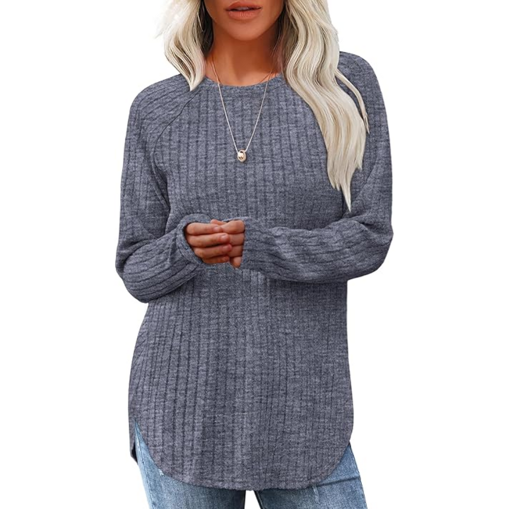 Barbara Loose Fit Crew Neck Sweater Tunic for Women - Cozy, Stylish, and Versatile Knitwear