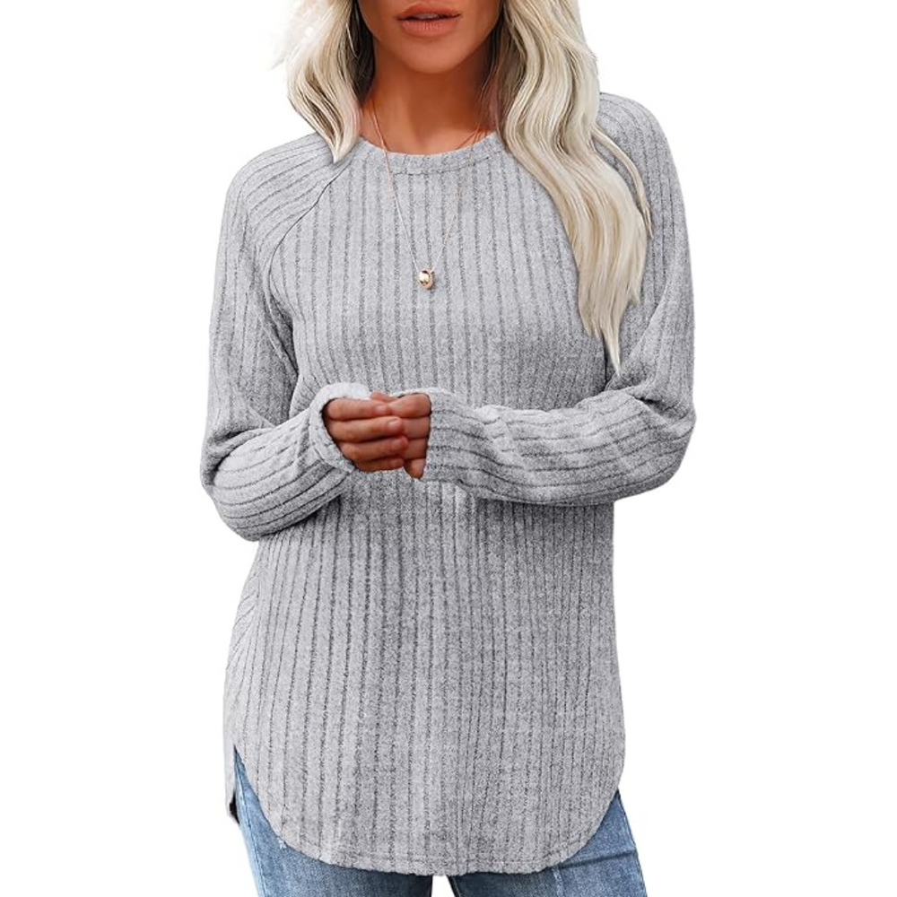 Barbara Loose Fit Crew Neck Sweater Tunic for Women - Cozy, Stylish, and Versatile Knitwear