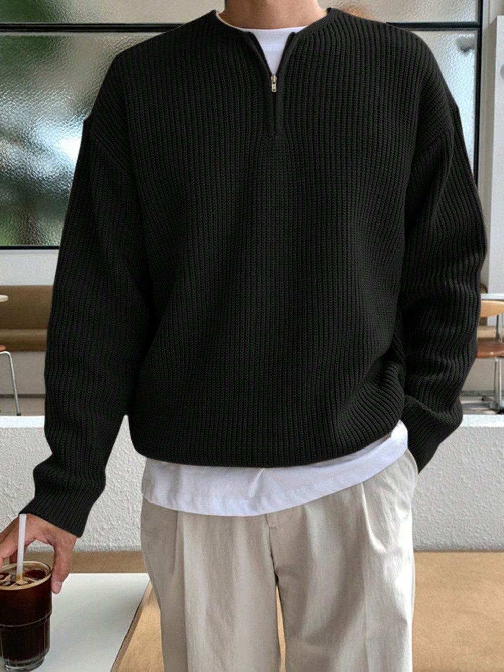 Loose Striped Knitted Sweater for Men - Ronan