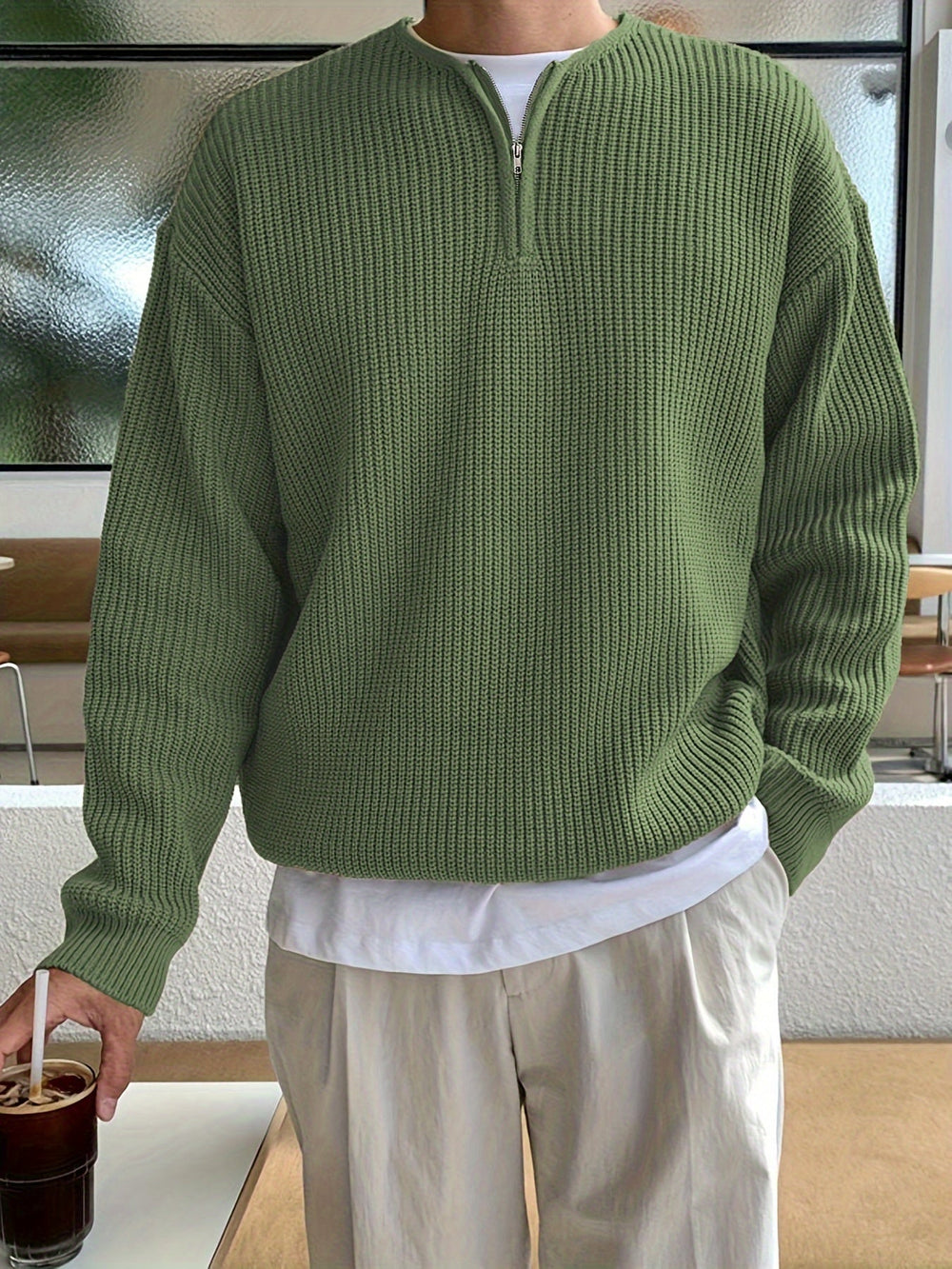 Loose Striped Knitted Sweater for Men - Ronan
