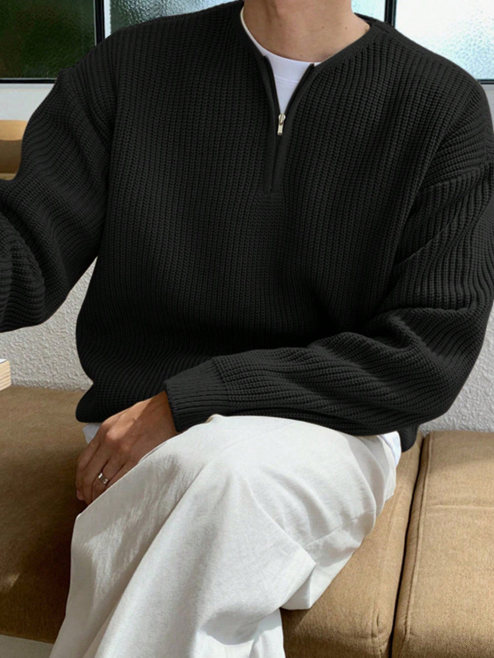 Loose Striped Knitted Sweater for Men - Ronan