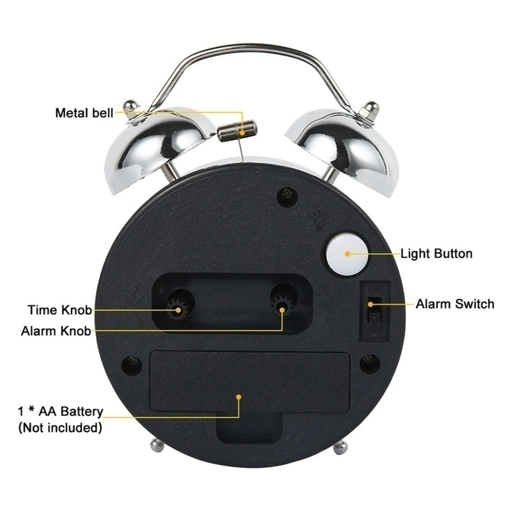 LOUDLUX Extra Loud Retro Double Bell Alarm Clock – Perfect for Heavy Sleepers – Stylish Design & Reliable Wake-Up Solution