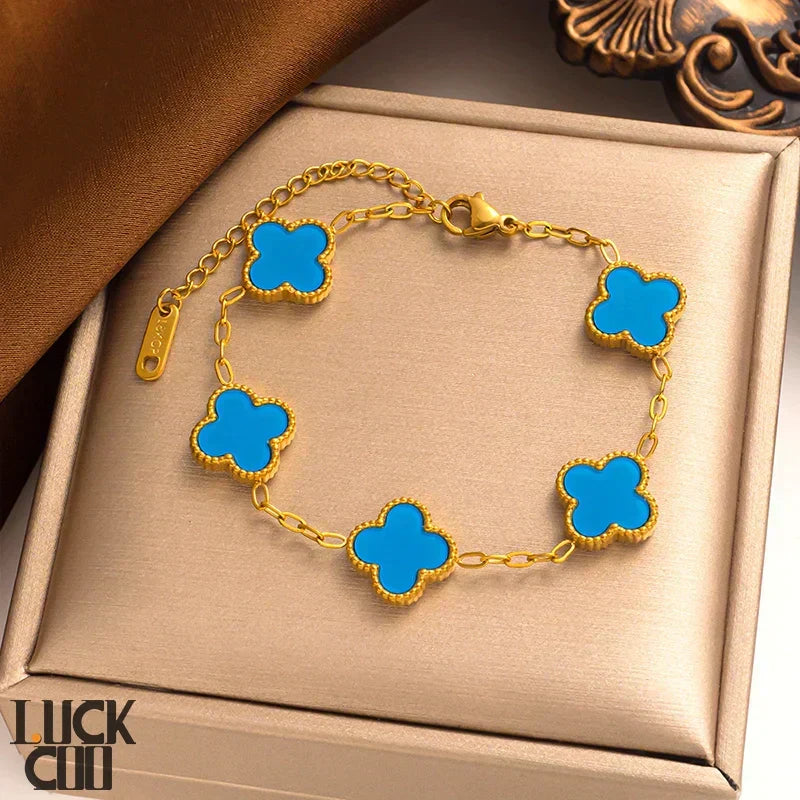 Charming Lucky Clover Bracelet - Elegant Green Enamel & Adjustable Design for Good Luck & Style