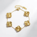 Charming Lucky Clover Bracelet - Elegant Green Enamel & Adjustable Design for Good Luck & Style