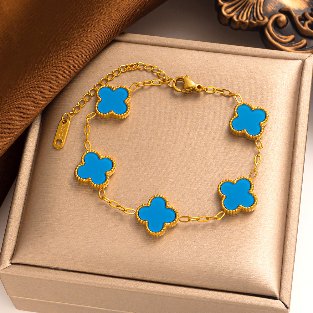 Charming Lucky Clover Bracelet - Elegant Green Enamel & Adjustable Design for Good Luck & Style