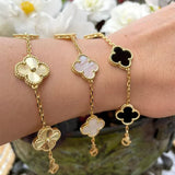 Charming Lucky Clover Bracelet - Elegant Green Enamel & Adjustable Design for Good Luck & Style