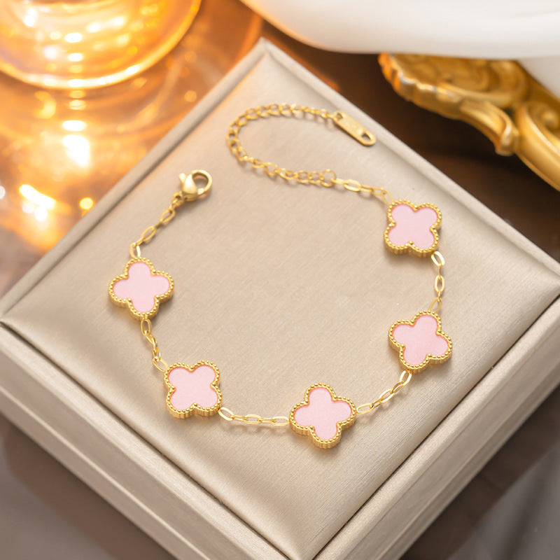 Charming Lucky Clover Bracelet - Elegant Green Enamel & Adjustable Design for Good Luck & Style