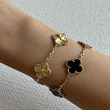 Charming Lucky Clover Bracelet - Elegant Green Enamel & Adjustable Design for Good Luck & Style