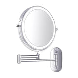 Luminex Rechargeable Chrome LED Magnifying Vanity Mirror - Dual-Sided, Adjustable Brightness, Perfect for Makeup & Skincare