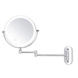 Luminex Rechargeable Chrome LED Magnifying Vanity Mirror - Dual-Sided, Adjustable Brightness, Perfect for Makeup & Skincare