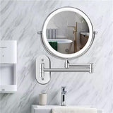 Luminex Rechargeable Chrome LED Magnifying Vanity Mirror - Dual-Sided, Adjustable Brightness, Perfect for Makeup & Skincare