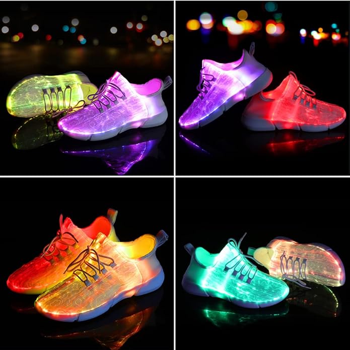 GlowKicks Luminous Light-Up Shoes for Kids & Adults - LED Sneakers for Nighttime Fun & Safety