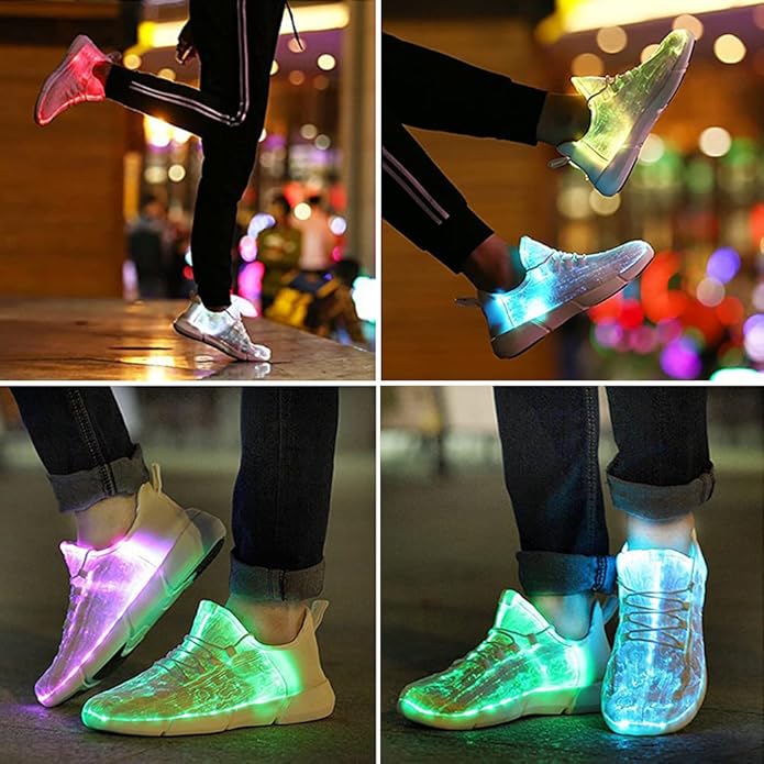 GlowKicks Luminous Light-Up Shoes for Kids & Adults - LED Sneakers for Nighttime Fun & Safety