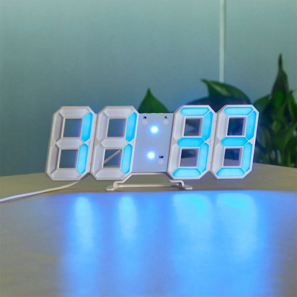 Modern 3D LED Digital Wall Clock - Dimmable Light Display for Home & Office Decor