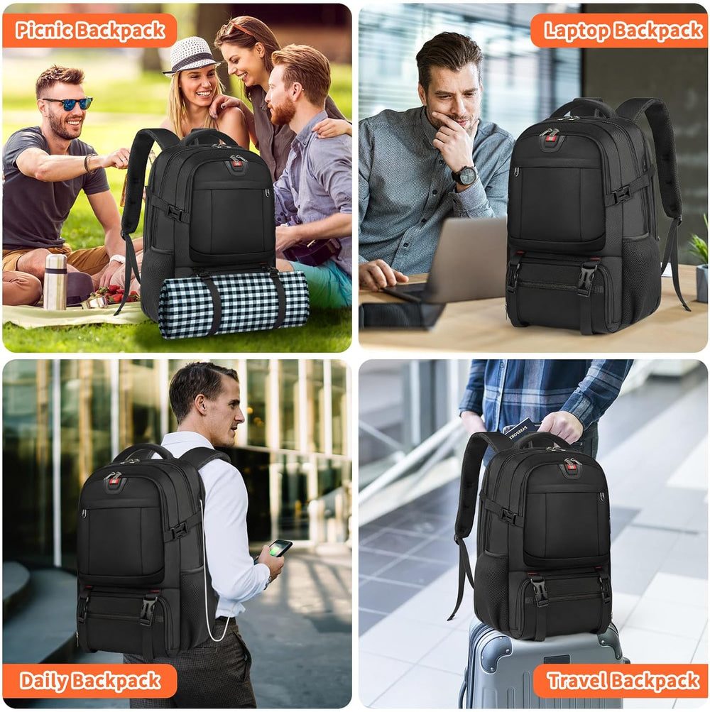 Extra-Large Lunch & Laptop Travel Backpack with USB Charging Port