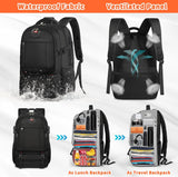 Extra-Large Lunch & Laptop Travel Backpack with USB Charging Port